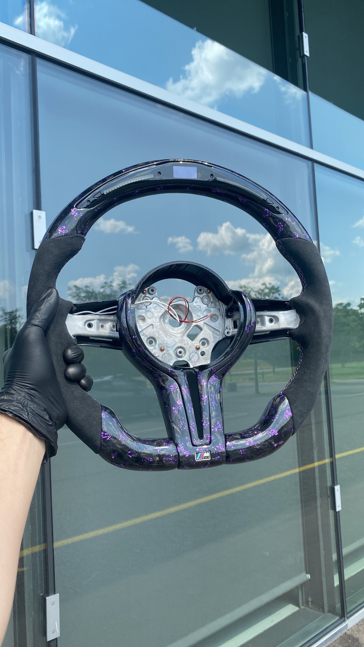 Volant Sport BMW Carbone Forgé Éclats de Couleur (LED) Série F