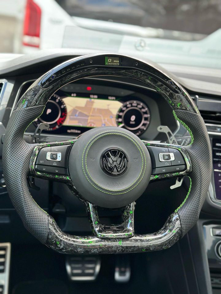 VW Golf 7/7.5 Sports Steering Wheel Forged Carbon Color Splitter (LED)