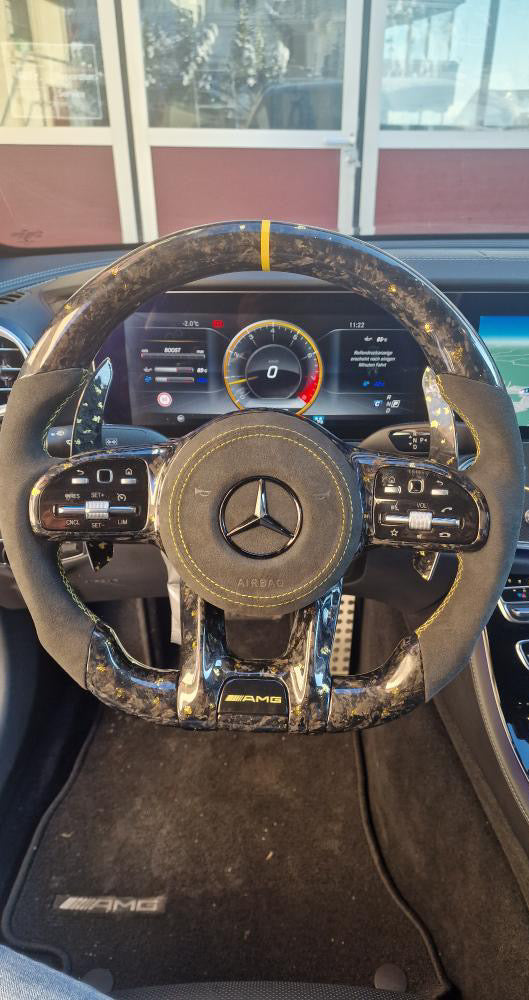 Mercedes AMG Sport Steering Wheel Forged Carbon Color Splitter