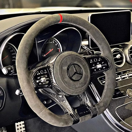 Mercedes AMG Alcantara Sports Steering Wheel (Facelift Upgrade)