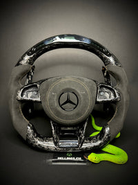 Volant sport Mercedes AMG Carbone forgé (LED)