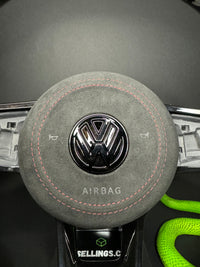 Volant sport VW Golf 7/7.5 en carbone forgé à éclats de couleur