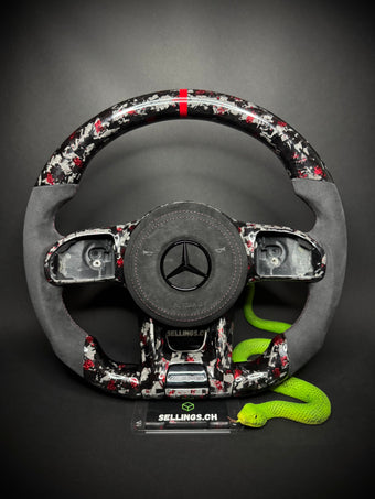 compare product Mercedes AMG Sportlenkrad Forged Carbon Farbsplitter