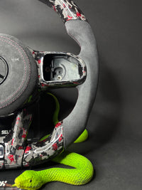 Volant sport Mercedes AMG Carbone forgé Faux-raccords (Mise à niveau vers Facelift)