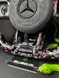 Volant sport Mercedes AMG Carbone forgé Faux-raccords (Mise à niveau vers Facelift)
