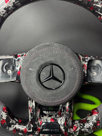 Volant sport Mercedes AMG Carbone forgé Faux-raccords (Mise à niveau vers Facelift)