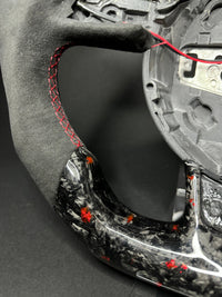Volant sport Audi carbone forgé couleurs éclatées (LED)