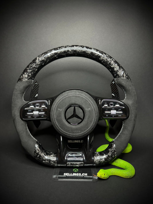 Mercedes AMG Sport Steering Wheel Forged Carbon Color Splitter
