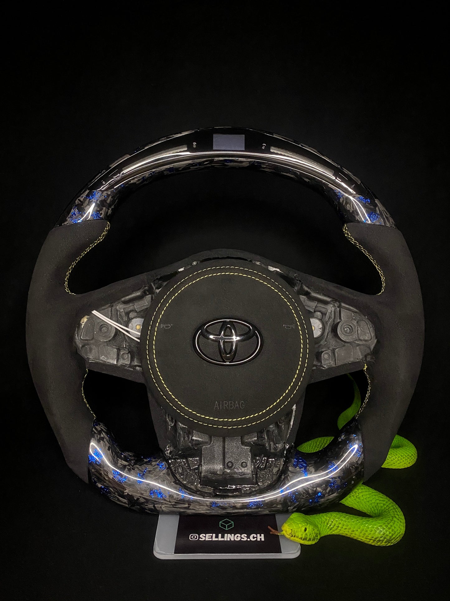 Toyota Supra Sports Steering Wheel Forged Carbon Color Splitter (LED)