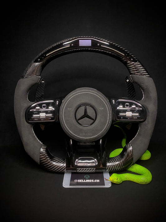 Mercedes AMG Carbon LED Sports Steering Wheel (Upgrade to Facelift)