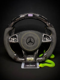 Volant sport Mercedes AMG Carbone forgé (LED)