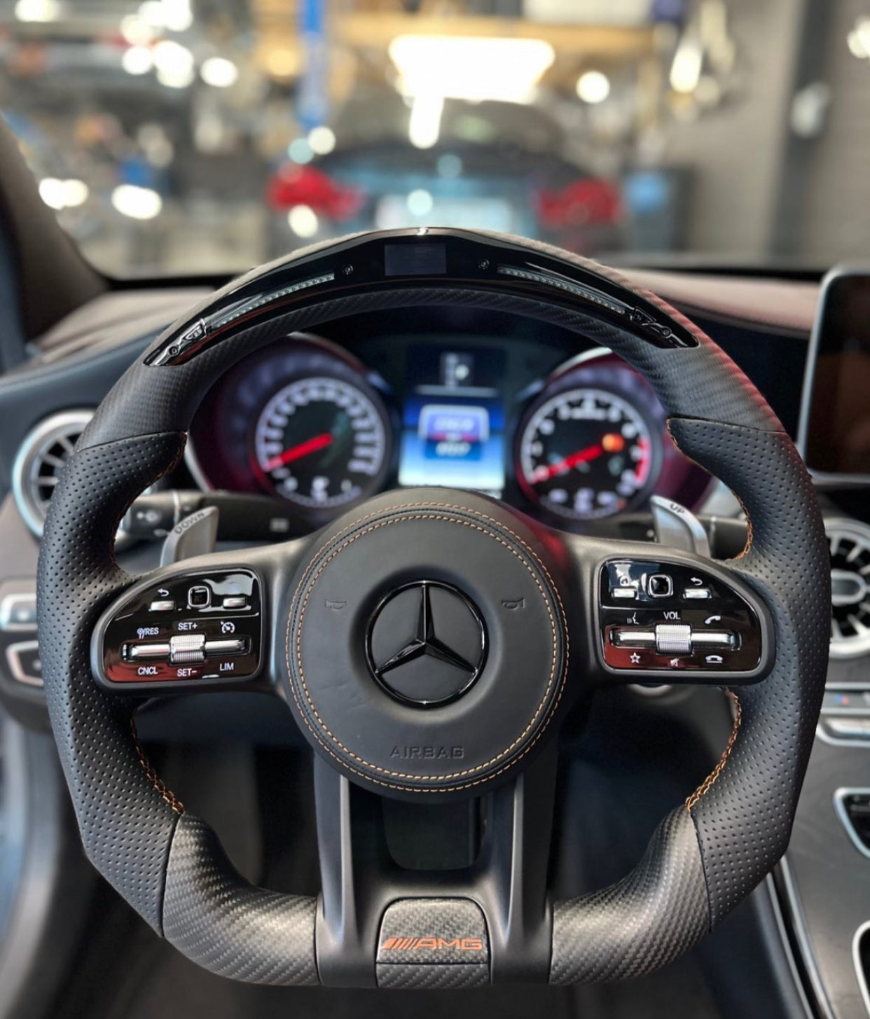 Mercedes AMG Sportlenkrad Carbon Matt LED (Upgrade auf Facelift)