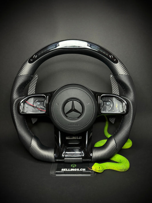 Mercedes AMG Sport Steering Wheel Carbon Matt (LED)