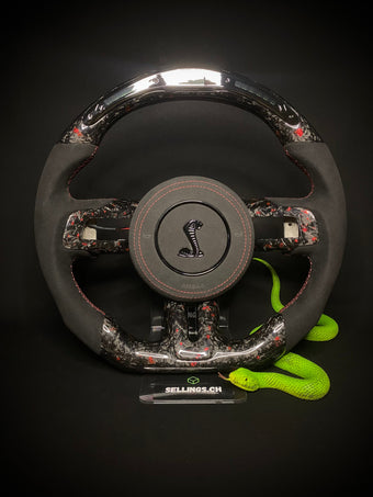 compare product Ford Mustang Sports Steering Wheel Forged Carbon Color Splitter (LED)