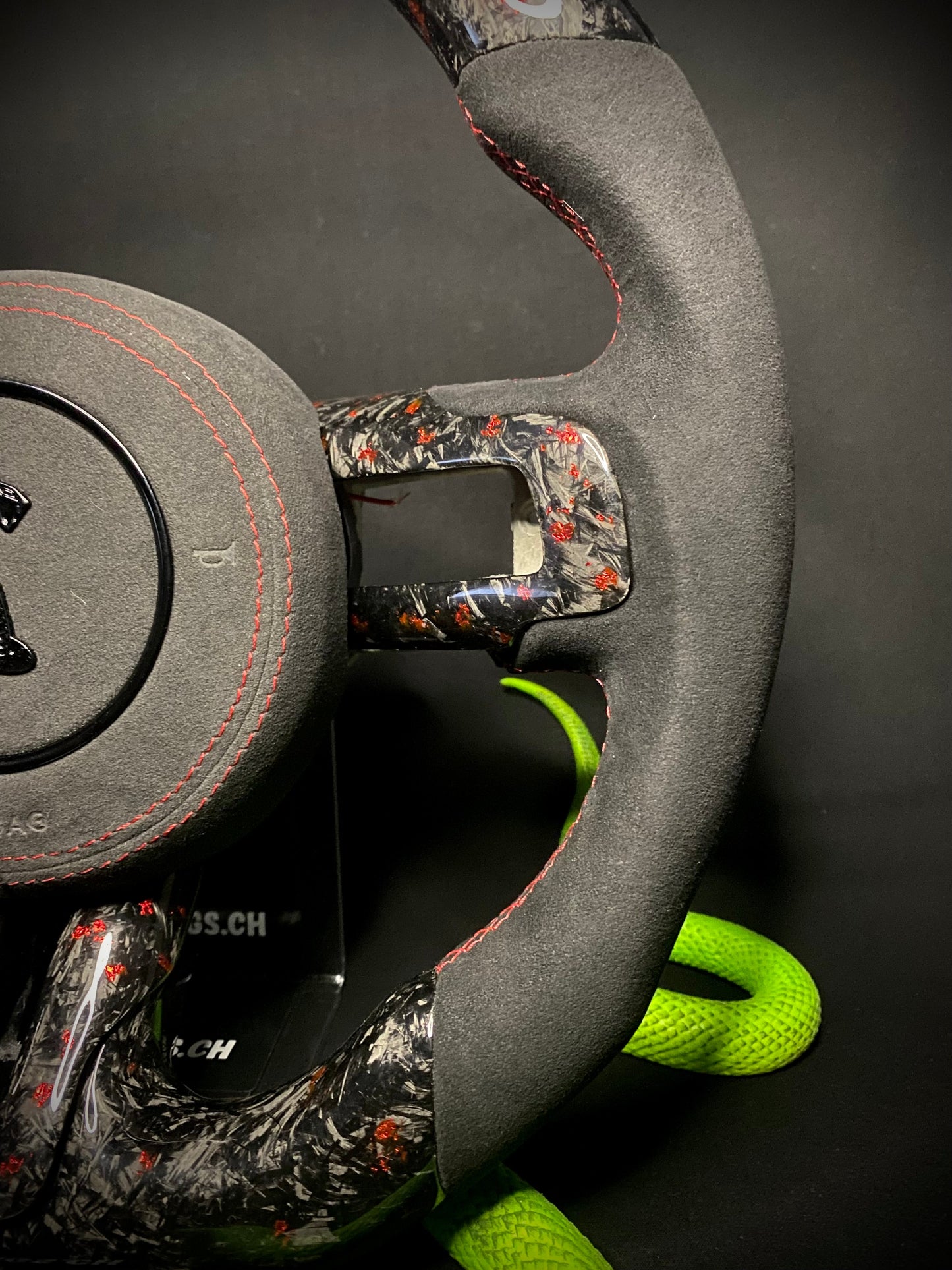 Ford Mustang Sports Steering Wheel Forged Carbon Color Splitter (LED)