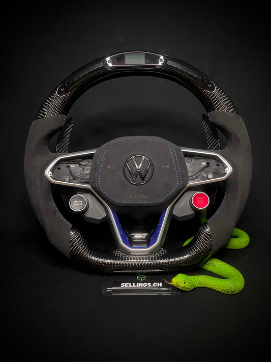 Volant sport VW Golf 8 Carbone R8 (LED)