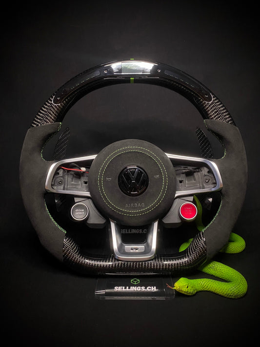 Volant sport VW Golf 7/7.5 Carbone R8 (LED)