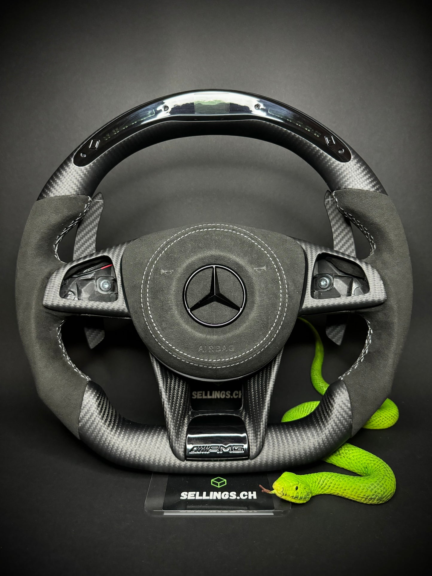 Volant Sport Mercedes AMG Carbone Mat (LED)