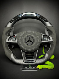 Volant Sport Mercedes AMG Carbone Mat (LED)