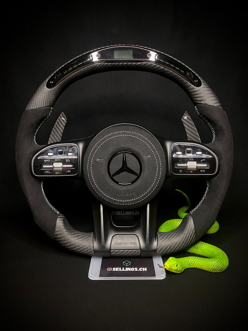 Volant Sport Mercedes AMG Carbone Mat (LED)